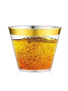 4pcs Plastic Clear Cup - Multicolor - View 2