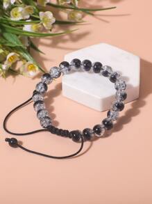 Vòng tay đính cườm tối giản - Đen và trắng - Xem 2