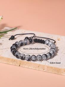 Vòng tay đính cườm tối giản - Đen và trắng - Xem 3