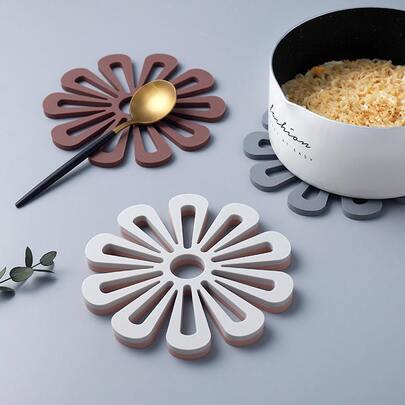 1 Hình Bông Hoa Màu Sắc Ngẫu Nhiên Potholder, Miếng Lót Cách Nhiệt Silicon Chống Trơn Trượt Hiện Đại Cho Nhà Bếp