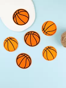6入組籃球形狀DIY熨燙貼片 - 彩色 - 查看 1