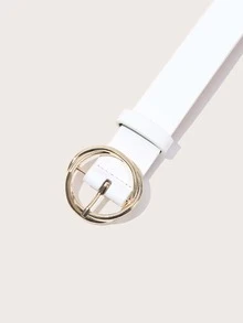 Cinturón con hebilla redonda - Blanco - Ver 3