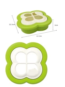 1pc White And Green Flower-Shaped Sandwich Bread Mold Baking Tool - Multicolor - View 3