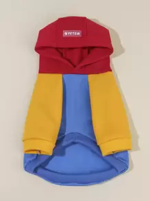 PETSIN Sudadera con capucha de bloques de color para perros - Sudadera cálida y audaz para perros; Diseñada para aventuras de otoño e invierno, salidas festivas, reuniones familiares, ejercicio diario y comodidad con estilo. - Multicolor - Ver 2