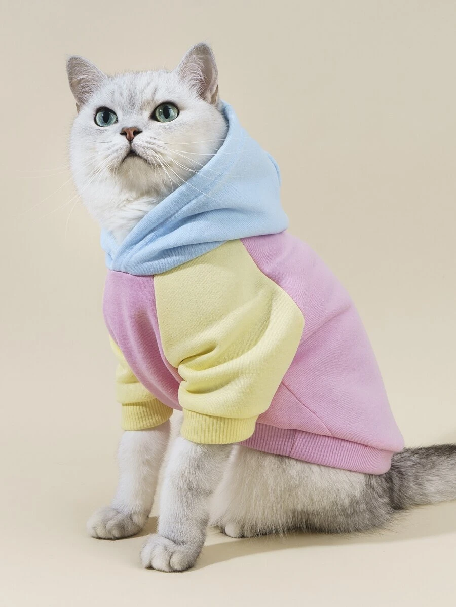 PETSIN 适合小狗的彩色宠物连帽衫 - 适合小狗的鲜艳多色连帽衫；让小狗在秋季和早春郊游、家庭聚会、小狗公园旅行和旅行期间保持温暖。 - 彩色 - 查看 1