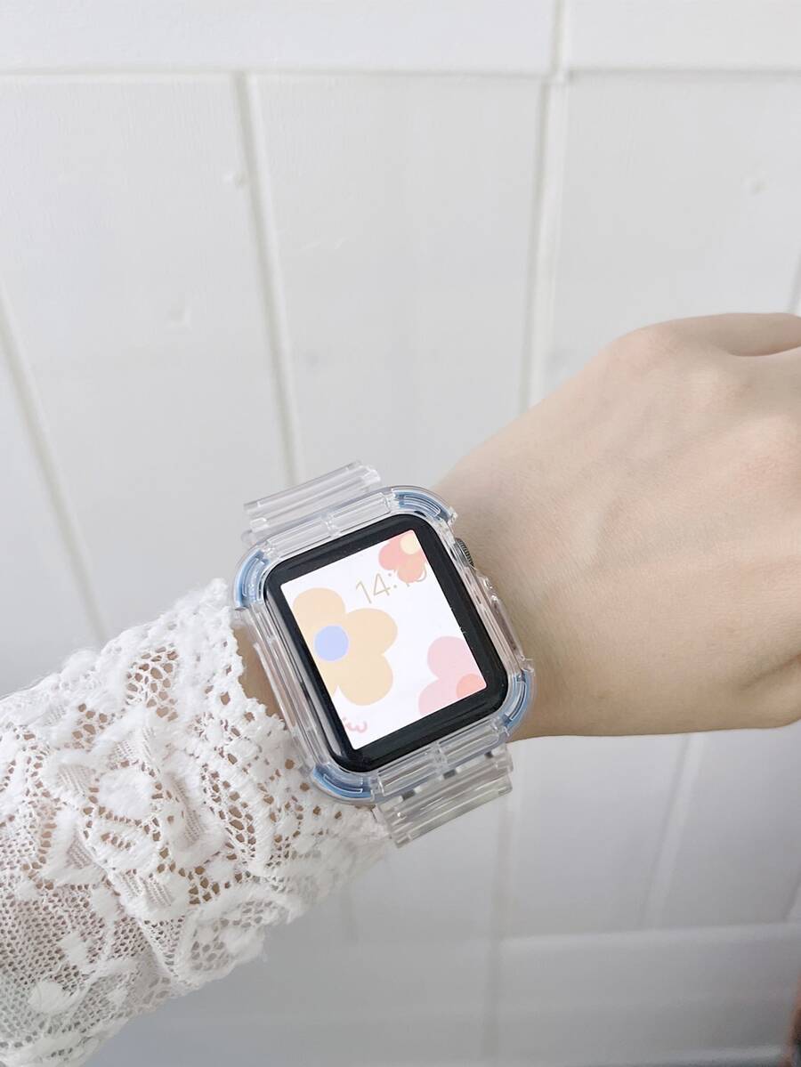 二合一透明殼套和錶帶適用於Apple Watch - 無色 - 查看 1