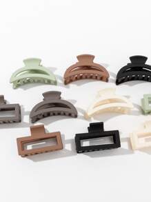 10 piezas de pinzas de pelo mini mate geométricas casuales - Multicolor - Ver 6