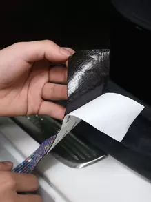 1pc Rhinestone Decor Car Door Sill Trim - Multicolor - View 3