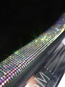 1pc Rhinestone Decor Car Door Sill Trim - Multicolor - View 4