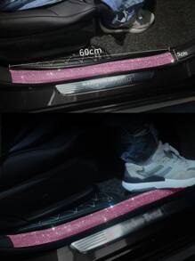 1sheet Rhinestone Decor Car Protection Sticker - Pink - View 4