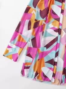 SHEIN Swim Summer Beach Allover Print Kimono - Multicolor - View 4