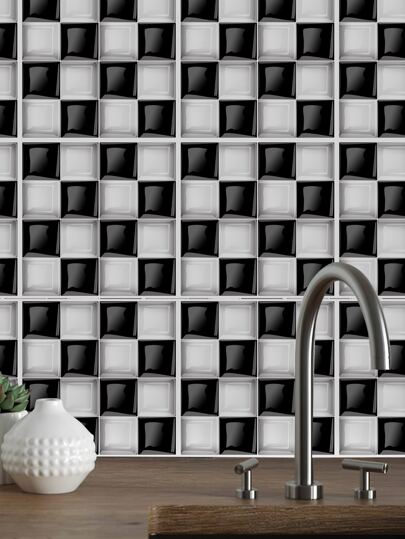 10pcs Geometric Pattern Kitchen Sticker