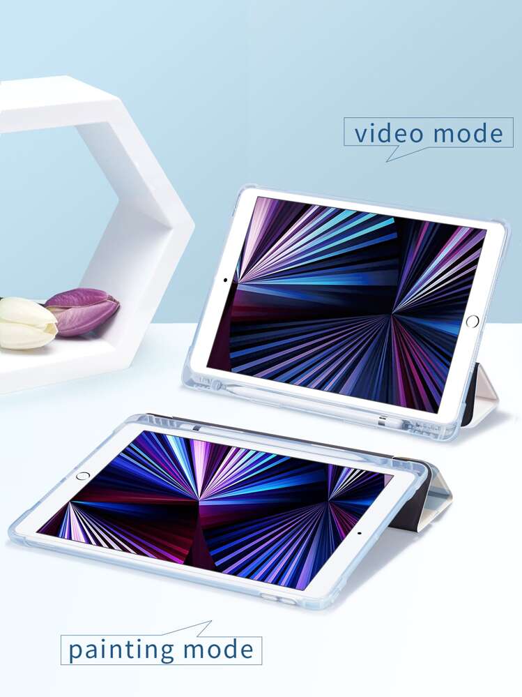 可折疊愛心圖案保護套適用於iPad - 彩色 - 查看 5