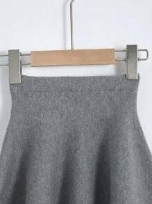 Falda De Punto De Campana Para Niña - Gris - Ver 4