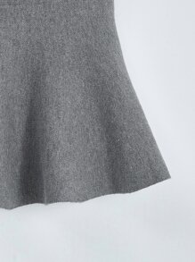 Falda De Punto De Campana Para Niña - Gris - Ver 5
