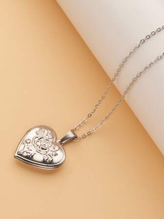 Open Locket Heart Pendant Necklace Valentines,Mom,Mother,Mother's Day,Gift