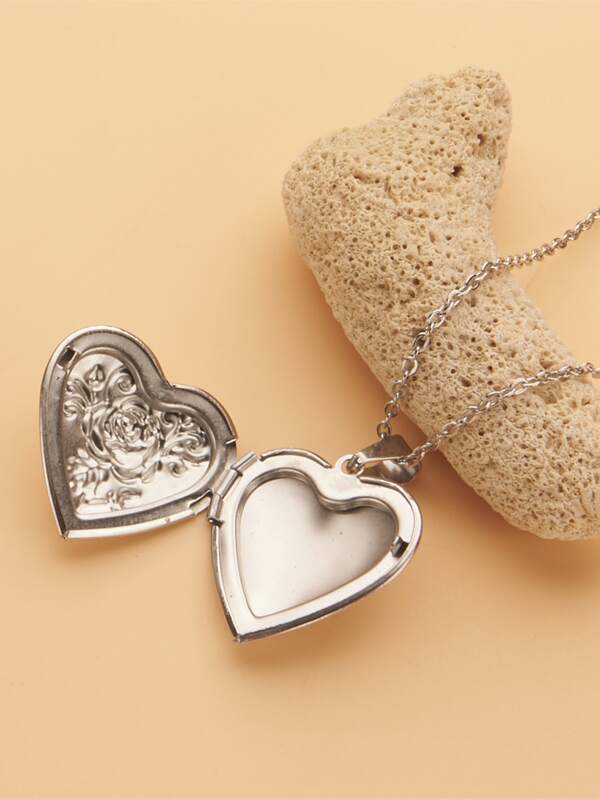 Open Locket Heart Pendant Necklace SHEIN USA