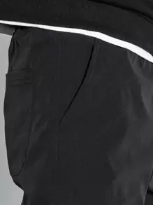 Manfinity Hypemode 男士拼接口袋貨物裝寬鬆褲 - 黑色 - 查看 3