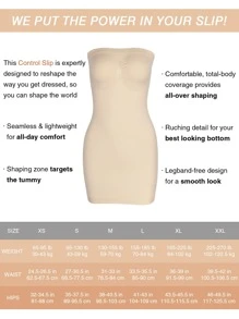 1pc Women's Seamless Breathable Comfortable Soft Charm Tummy Control Bandeau Bodycon Dress For Outing - Apricot - View 5