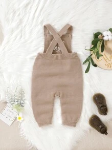 Baby Snowflake Pattern Knit Jumpsuit Without Tee - Khaki - View 2
