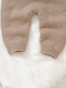 Baby Snowflake Pattern Knit Jumpsuit Without Tee - Khaki - View 6