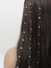40 piezas de anillos para el cabello en tono dorado para mujeres y niñas, accesorios para el cabello de trenzas, tocados, estilo urbano, hip-hop, punk y Y2K - Dorado - Ver 6