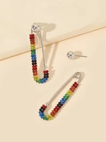 Chaquetas de pendientes con decoración de rhinestones LGBT - Multicolor - Ver 3