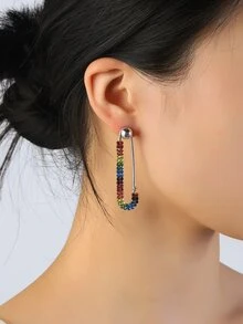 Chaquetas de pendientes con decoración de rhinestones LGBT - Multicolor - Ver 4