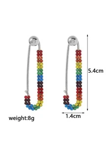 Chaquetas de pendientes con decoración de rhinestones LGBT - Multicolor - Ver 5