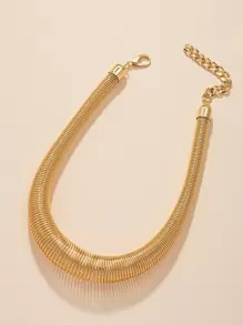 Spiral Design Necklace - Yellow Gold - View 4