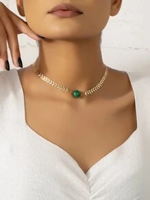 球裝飾項鍊 - 綠色 - 查看 1