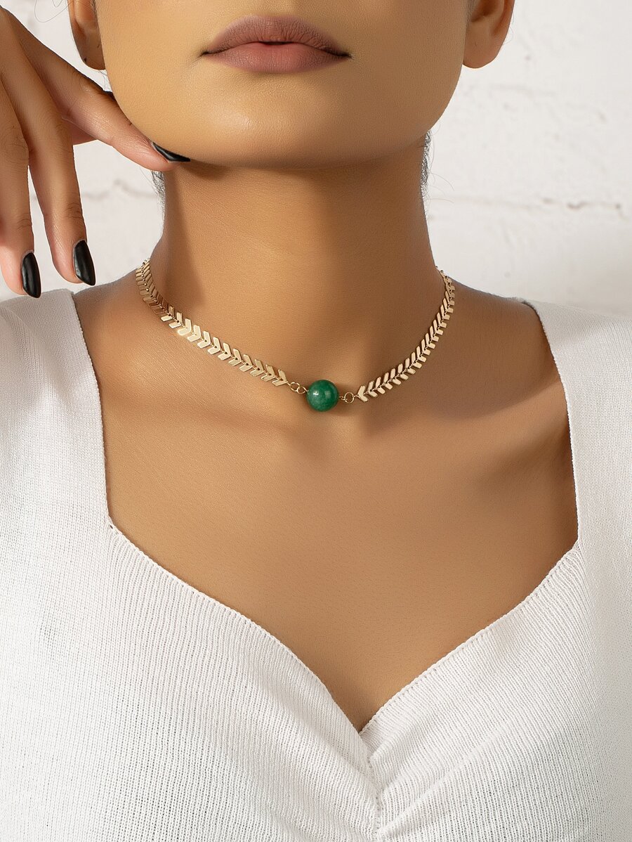 球裝飾項鍊 - 綠色 - 查看 1