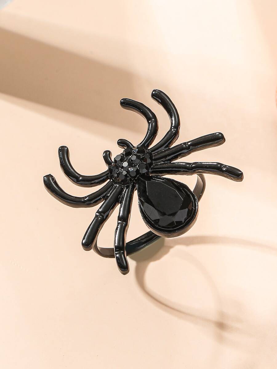 Halloween Spider Decor Ring - Black - View 1