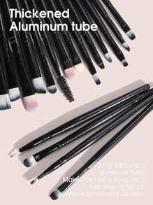 20 piezas Juego de brochas de maquillaje de pelo sintético premium, Juego de brochas para difuminar sombras de ojos, Herramientas cosméticas, Juego de brochas, Juego de brochas de maquillaje, Juego de maquillaje completo, Juego de brochas de maquillaje, Kit de maquillaje completo, Juego de brochas, Juego de brochas de maquillaje, Juego de regalo de maquillaje, Juego - Negro - Ver 4