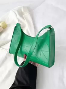 Minimalist Quilted Bag - Green - View 3