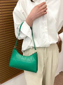 Minimalist Quilted Bag - Green - View 7