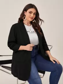 SHEIN LUNE Blazer à col châle à manches froncées