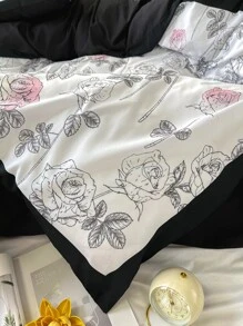 玫瑰印花被套套裝不附帶內芯 - 彩色 - 查看 5