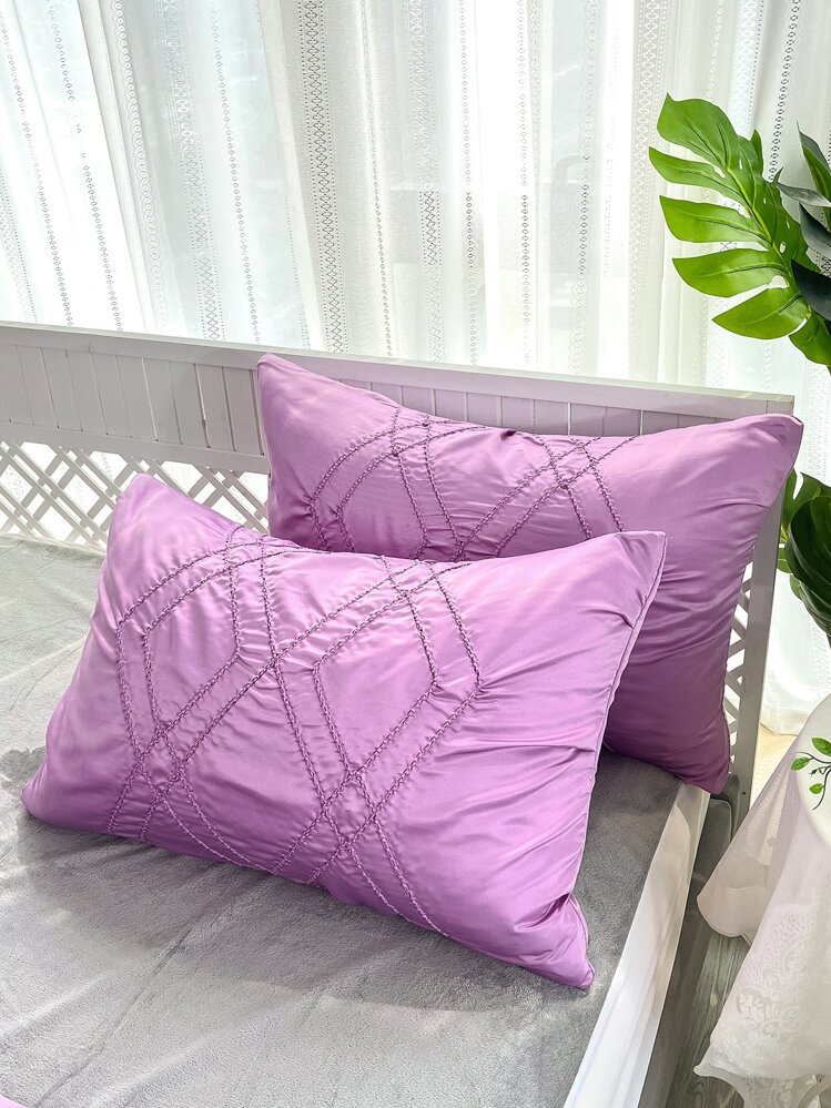 3 Piezas/set Cubrecama De Poliéster Rosa Roja Con Diseño De Flores Con Cintas, Conjunto De Ropa De Cama - Rosa Fucsia - Añade 4