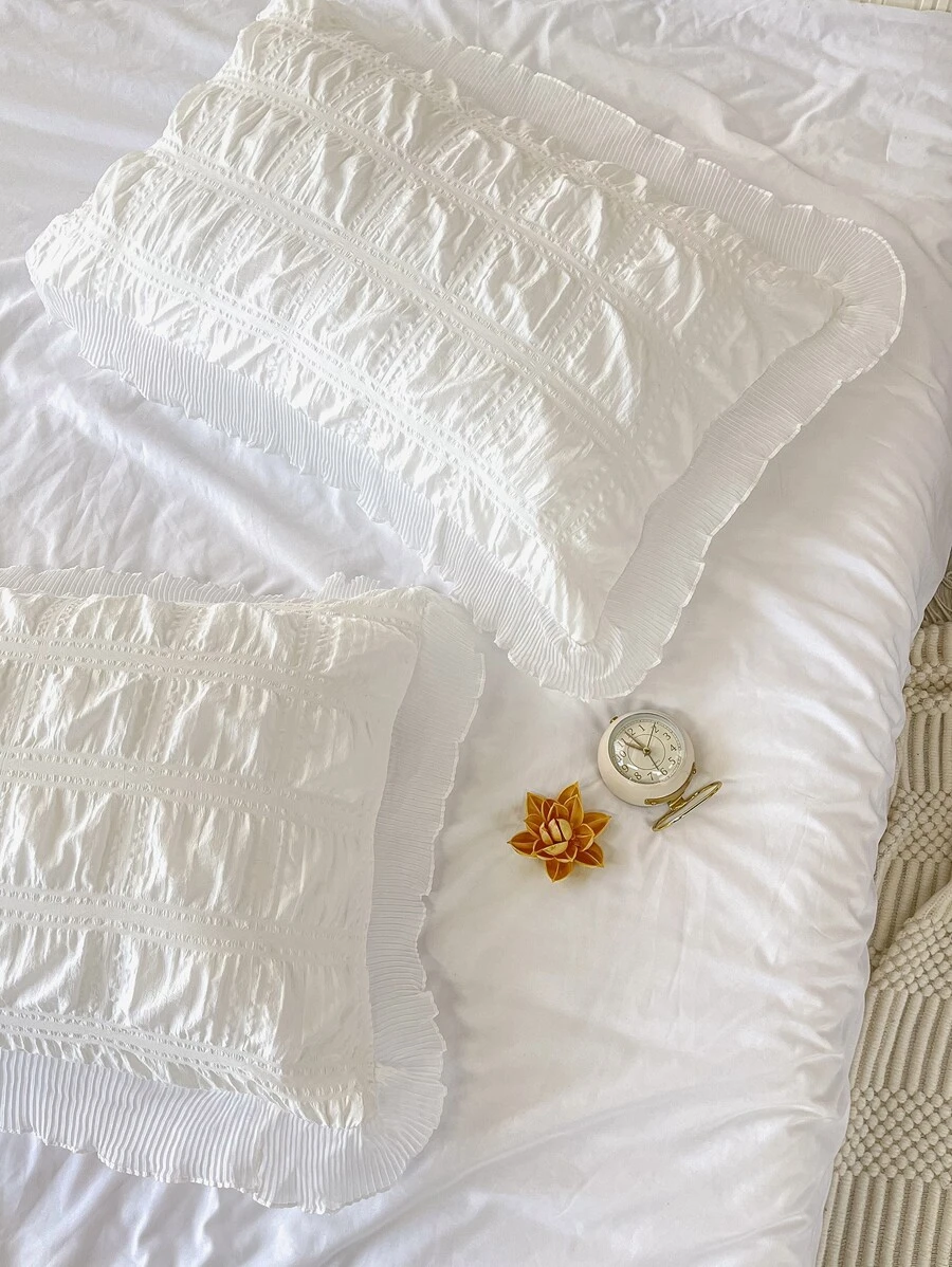 كيس وسادة بدون حشوة بسيط سيرساكار زوج واحد - أبيض - مشاهدة 1