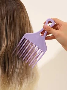 Solid Color Portable Hair Pick, Casual Everyday Household Item, Hair Brush, Comb, Hair Tools, Hair Products And Accessories For Barber Salon Beauty Travel Essentials, Back To School, Travel Holiday Essentials, Hair Accessories For Women, Hair Brush, Comb, Slick Back Brush, Hairbrush, Edge Brush, Brush Hair, Hair Comb, Hair Brush Set, Comb Hair, Mini Hair Brush, Detangling Brush,Hair Products, Hair Tools, Hair Stuff, Hair Care, Curly Hair Brush, Barber, Barber Accessories, Hairdressing Equipment - Purple - View 2