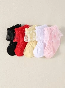 5 perechi de șosete solide pentru bebeluși - Multicolor - Vizualizare 3