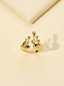 Structured Cuff Ring - Yellow Gold - View 1