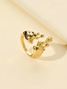 Structured Cuff Ring - Yellow Gold - View 3
