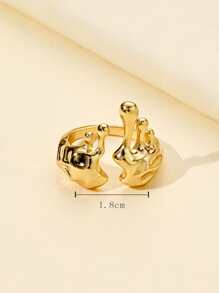 Structured Cuff Ring - Yellow Gold - View 4