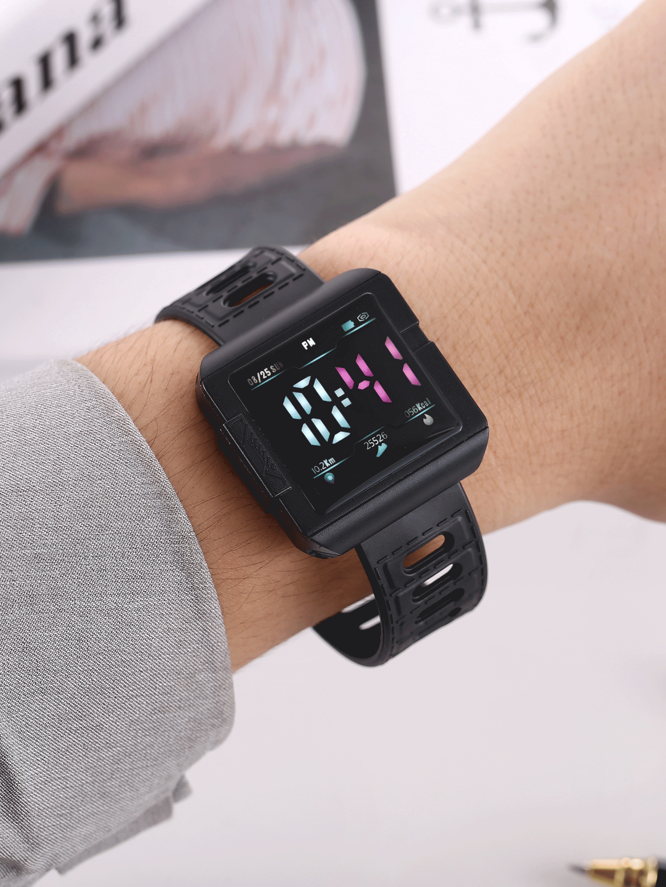 Men Square Electronic Watch SHEIN USA