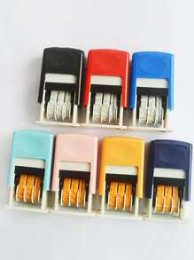 Universal Date Rolling Stamp With Re-inkable Ink Pad #random Small Size - Multicolor - View 1