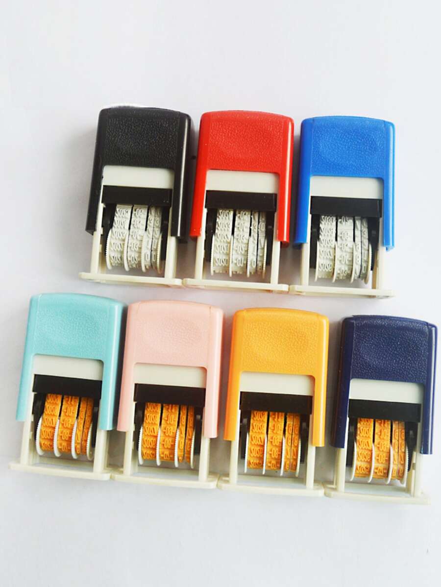Universal Date Rolling Stamp With Re-inkable Ink Pad #random Small Size - Multicolor - View 1