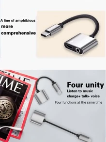 Bộ chuyển đổi cáp sạc Type-C - Bạc - Xem 4