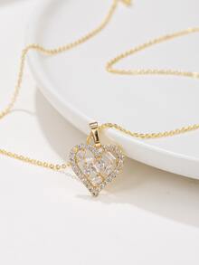 1枚女士禮物項鍊，帶誕生石水晶的無限愛心吊墜，18K鍍金和鍊子，適用於妻子、女友、母親和她的首飾生日禮物 - 金黃色 - 查看 1